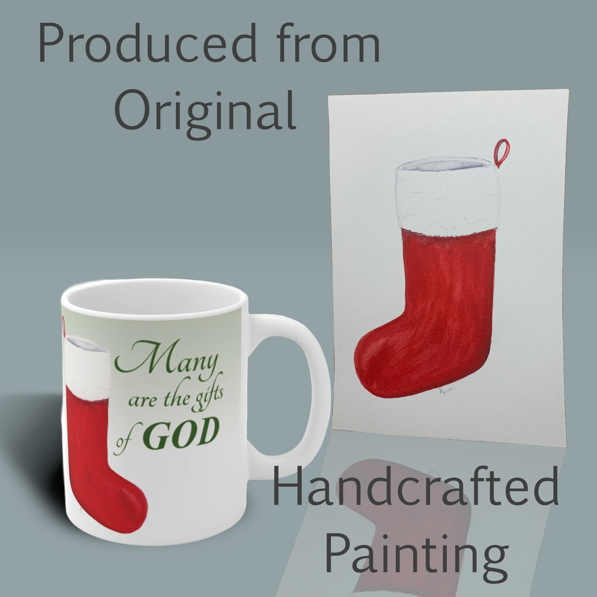 abundant gifts mug the blessings of god through jesus Shown with the original watercolor painting