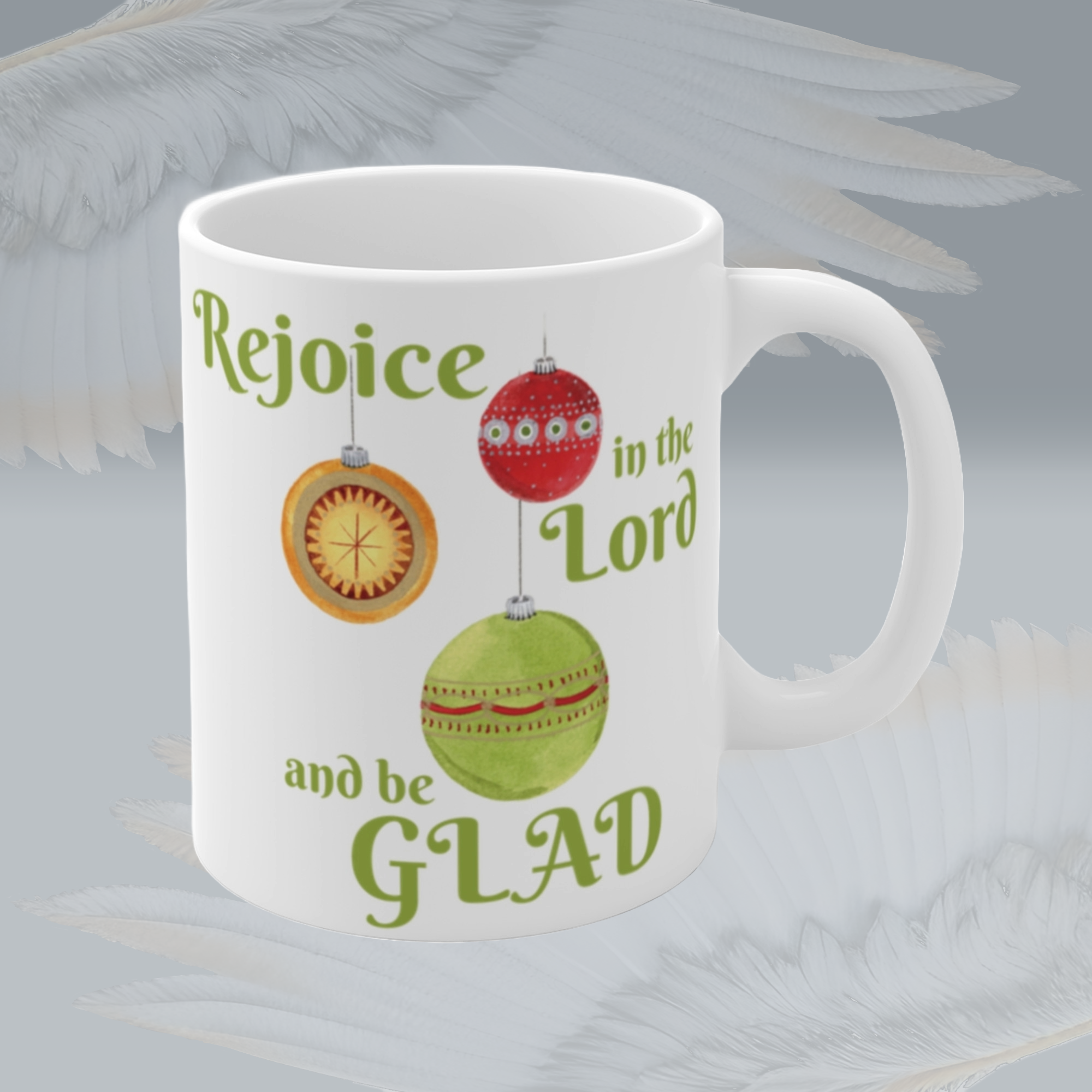 christmas ornaments mug festive reflections of joy framed by Angels Fly Here