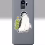 christmas penguin sticker watercolor joy 3x3 transparent on a phone