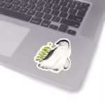 christmas penguin sticker watercolor joy 3x3 white