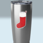 classic christmas stocking sticker festive holiday nostalgia 3x3 transparent on a tumbler