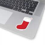 classic christmas stocking sticker festive holiday nostalgia 3x3 white