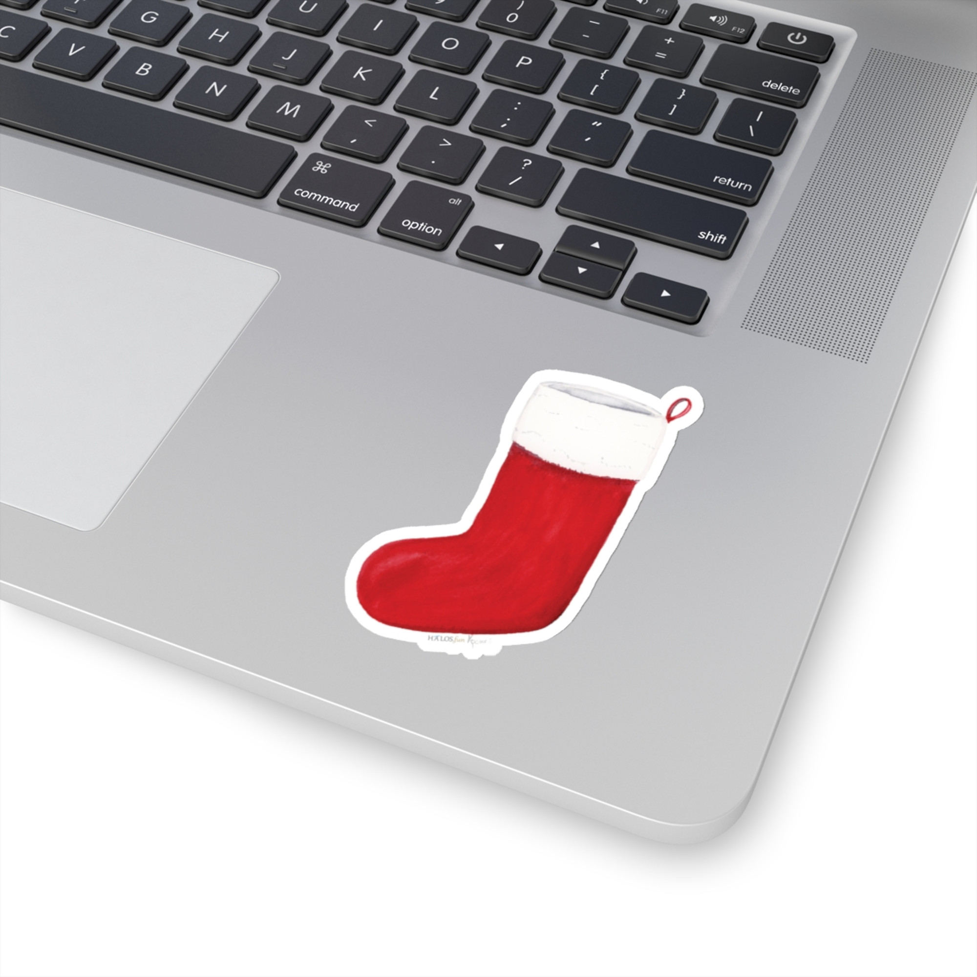 classic christmas stocking sticker festive holiday nostalgia 3x3 white