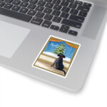 noel christmas black labrador dog sticker 3x3 White