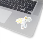 oh holy night angel sticker 3x3 white