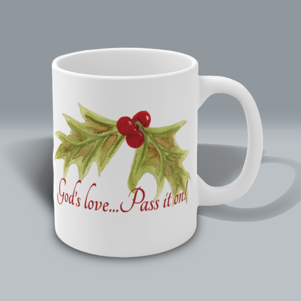 share gods love mug holly berry blessings Left