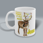 tangled reindeer mug light of the world jesus left