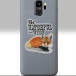 watchful and wise red fox winter sticker 3x3 tansparent on a phone